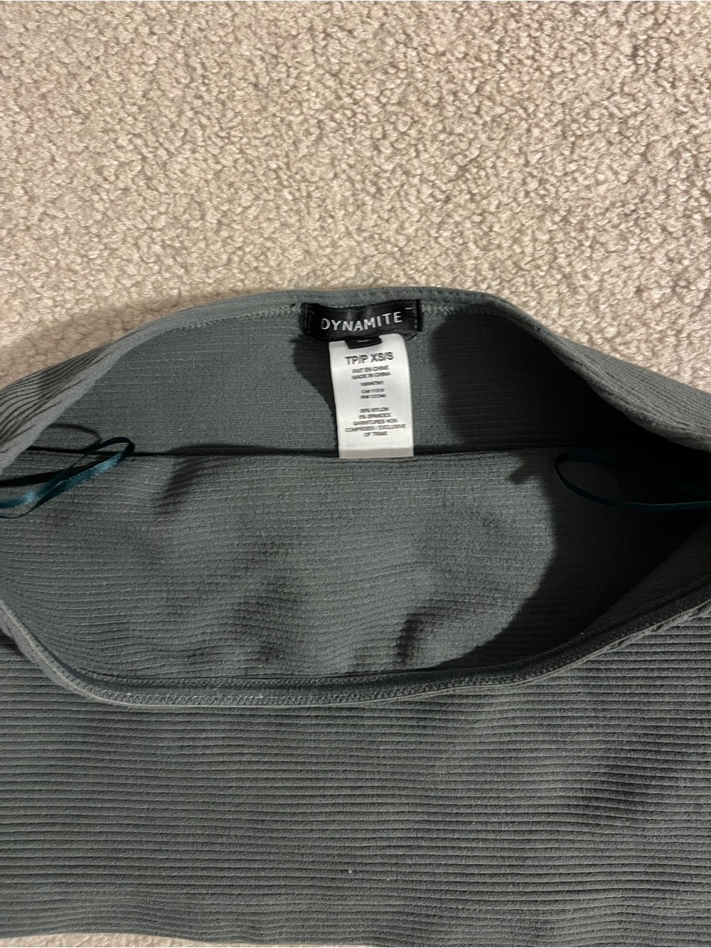 Dynamite Ribbed Green Tube Top - Picture 2 of 3